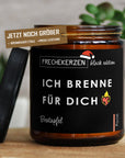 Lustige Duftkerze "Ich Brenne Für Dich" Aus Handgemachtem Sojawachs In Geschenkbox – Perfekt Für Partner mysoy® Duftkerzen-Manufaktur
