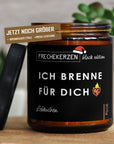 Lustige Duftkerze "Ich Brenne Für Dich" Aus Handgemachtem Sojawachs In Geschenkbox – Perfekt Für Partner mysoy® Duftkerzen-Manufaktur