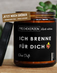 Lustige Duftkerze "Ich Brenne Für Dich" Aus Handgemachtem Sojawachs In Geschenkbox – Perfekt Für Partner mysoy® Duftkerzen-Manufaktur