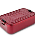 Lunchbox Quadra Rot XL – 2000 Ml Mit Dichtungsring, Herausnehmbaren Trennelement, Eloxiertem Aluminium ROMINOX GmbH