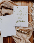 Postkarte Baby - du wirst geliebt grün  Tilda and Theo   