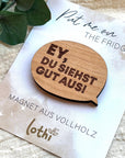 Magnet aus Holz | Kühlschrankmagnet | Holzmagnet | Vollholz | Magnet Spruch | Motivation | Kompliment | Geschenkidee Lothi