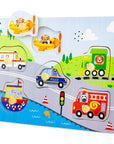 Klangpuzzle Fahrzeuge Mit 6 Interaktiven Fahrzeuggeräuschen Fördert Feinmotorik Ab 2 Jahren Lothi