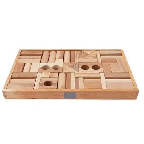 Holzblöcke Tray 54 Natur – Montessori Spielzeug Aus FSC® Holz Für Kreative Kinder Lothi