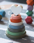Handgefertigter Holz Stapelturm Mit 8 Teilen Für Feinmotorik Und Auge-Hand-Koordination Lothi