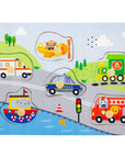 Klangpuzzle Fahrzeuge Mit 6 Interaktiven Fahrzeuggeräuschen Fördert Feinmotorik Ab 2 Jahren Lothi