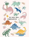 Wunderschöne A3 Poster Von Mimirella – Lebendige Farben, Premium-Qualität Für Kinderzimmer Lothi Dinosaurier Ohne