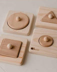 1 Form Puzzle 4er Set Aus Holz – Fördert Kognitive Fähigkeiten, Hand-Auge-Koordination & Räumliches Denken Lothi