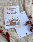 Wunderschöne Geburtskarte Für Frühlings-, Sommer-, Herbst- Und Winterbabys – Hochwertiger Druck 350g DIN A6 Lothi Herbst