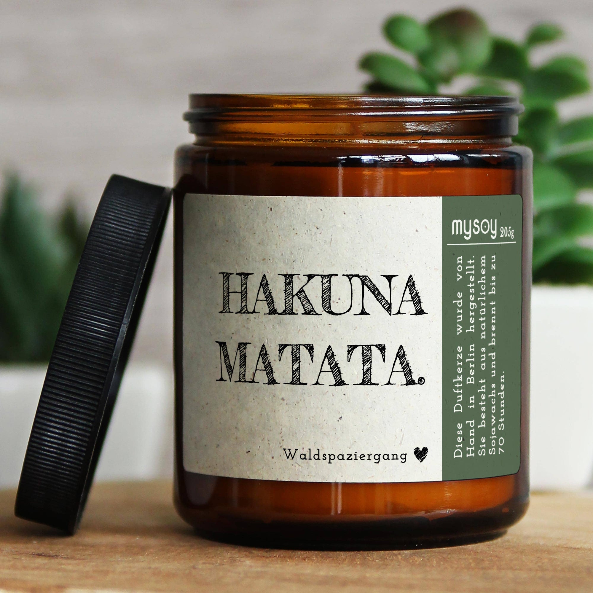 Handgemachte Sojawachs Duftkerze &quot;Hakuna Matata&quot; in Geschenkbox für Yoga-Fans und Anti-Stress Entspannung mysoy‎® Duftkerzen-Manufaktur