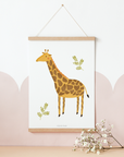 Poster Giraffe Kinderzimmer - Kinderposter Baby Tiere  Tilda and Theo   