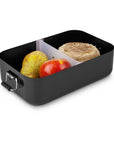 Lunchbox XL Quadra Schwarz Matt – 2000 Ml, Hygienisch, Stabil, Mit Trennelement und Dichtungsring ROMINOX GmbH