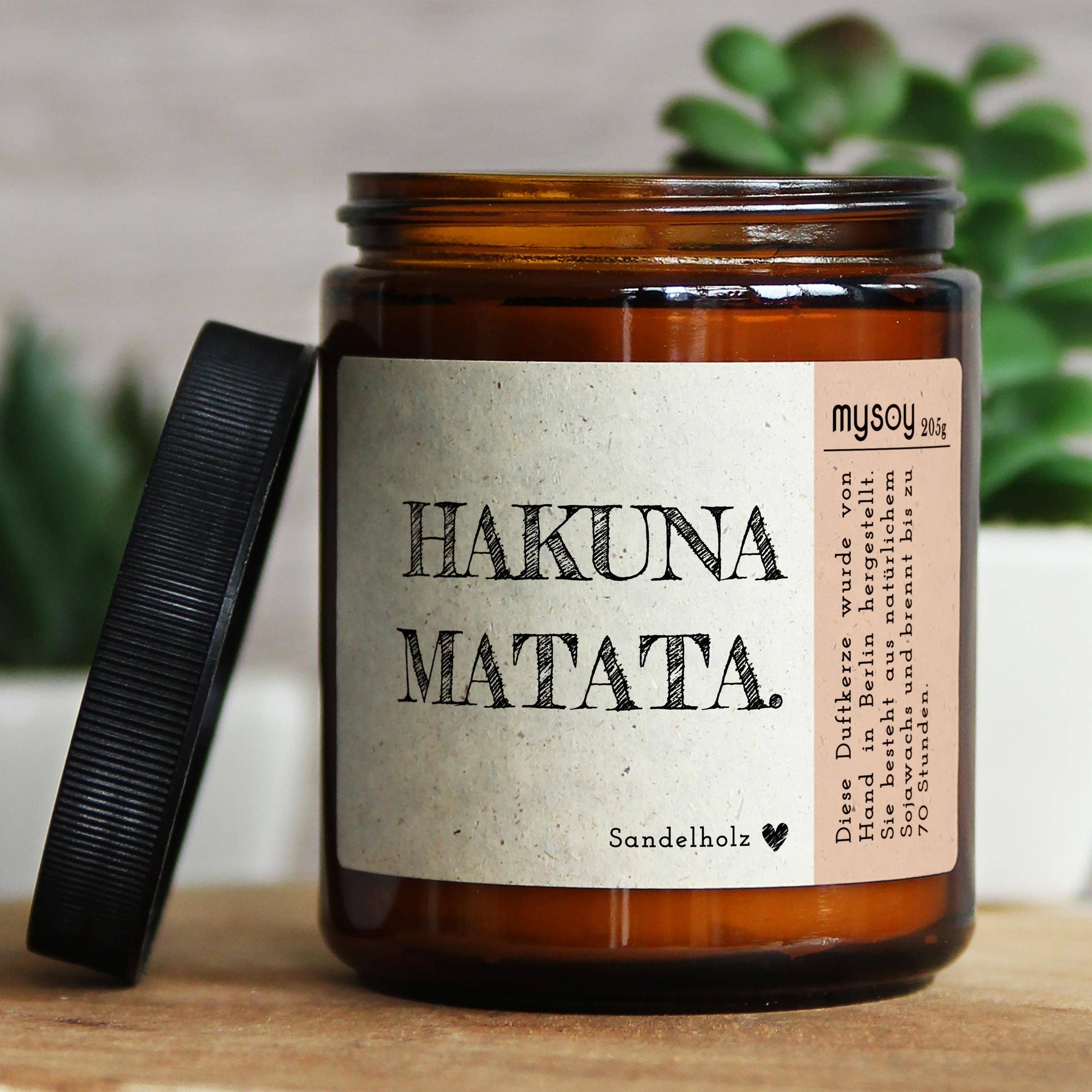 Handgemachte Sojawachs Duftkerze &quot;Hakuna Matata&quot; in Geschenkbox für Yoga-Fans und Anti-Stress Entspannung mysoy‎® Duftkerzen-Manufaktur