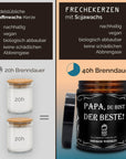 Männer Duftkerze Mit Papa Motiv – Handgemachte Sojawachs Kerze In Geschenkbox Mit Whiskey Aroma mysoy‎® Duftkerzen-Manufaktur