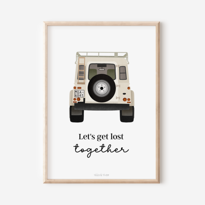 Poster Camper &quot;Let&#39;s get lost together&quot; - Reise &amp; Abenteuer  Tilda and Theo   
