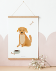 Poster Hund Golden Retriever - Kinderzimmer Kinderposter Baby  Tilda and Theo   