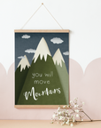 Poster Kinderzimmer Berge "you will move mountains" - Kinderposter Abenteuer  Tilda and Theo   