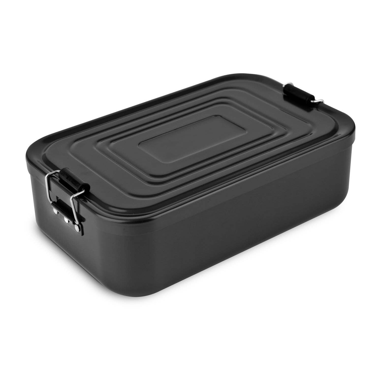 Lunchbox XL Quadra Schwarz Matt – 2000 Ml, Hygienisch, Stabil, Mit Trennelement und Dichtungsring ROMINOX GmbH