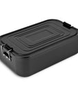 Lunchbox XL Quadra Schwarz Matt – 2000 Ml, Hygienisch, Stabil, Mit Trennelement und Dichtungsring ROMINOX GmbH