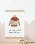 Poster Norweger-Pullover "warm & cozy"  Tilda and Theo   