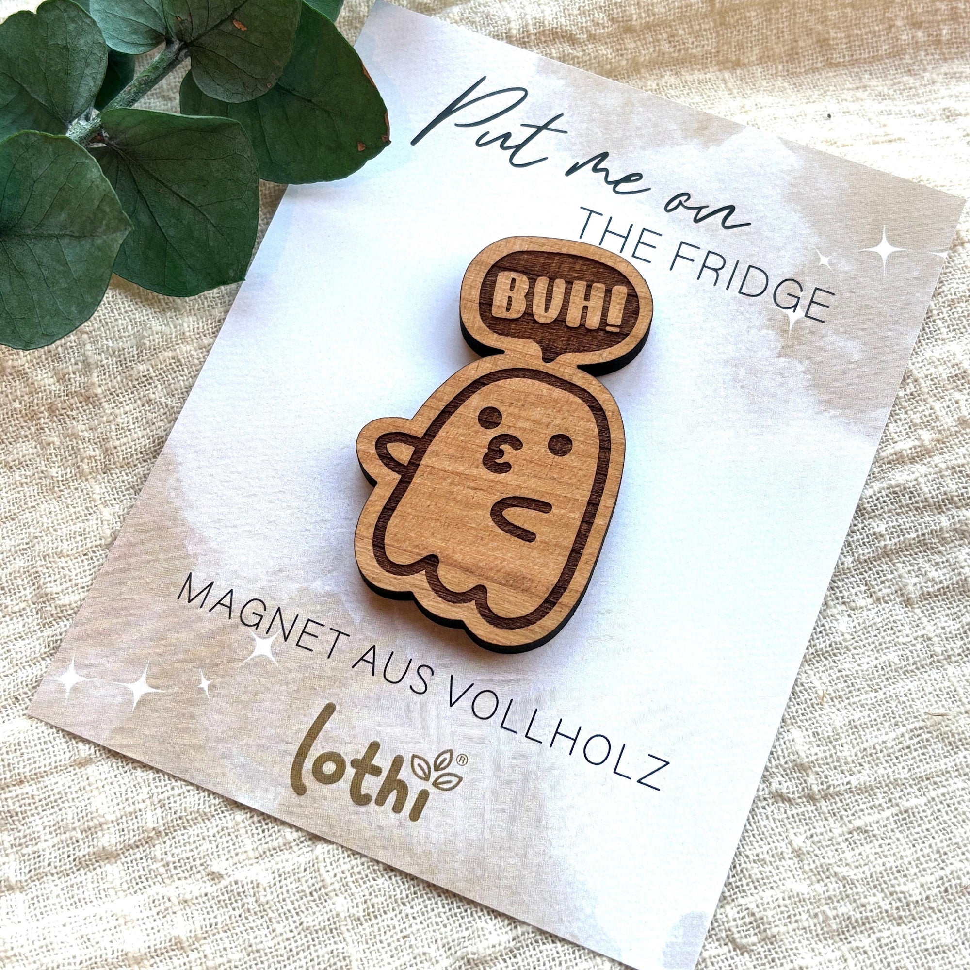 Magnet aus Holz | Kühlschrankmagnet | Holzmagnet | Vollholz | Geist | Halloween | süßer Magnet | Geschenkidee Lothi