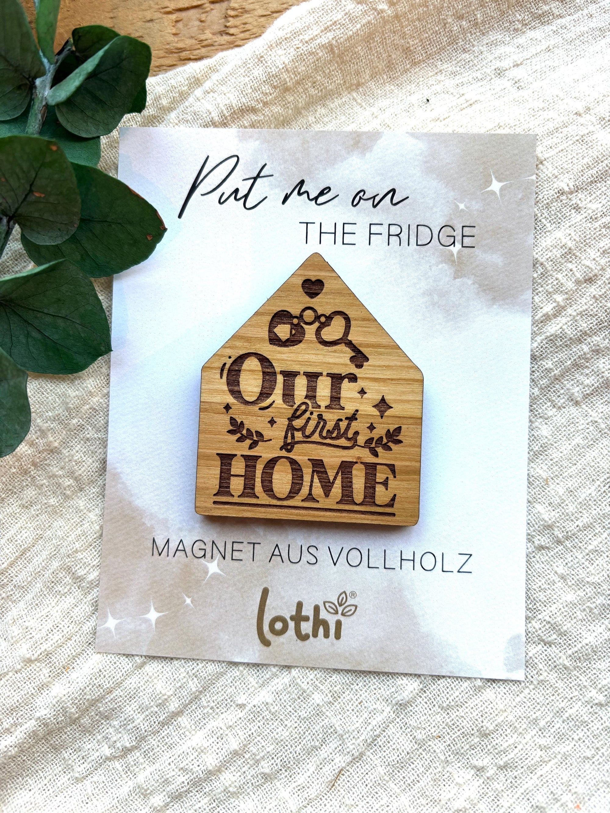 Magnet aus Holz | Kühlschrankmagnet | Holzmagnet | Vollholz | Geschenk Einzug | Home | Einweihung | Geschenkidee Lothi