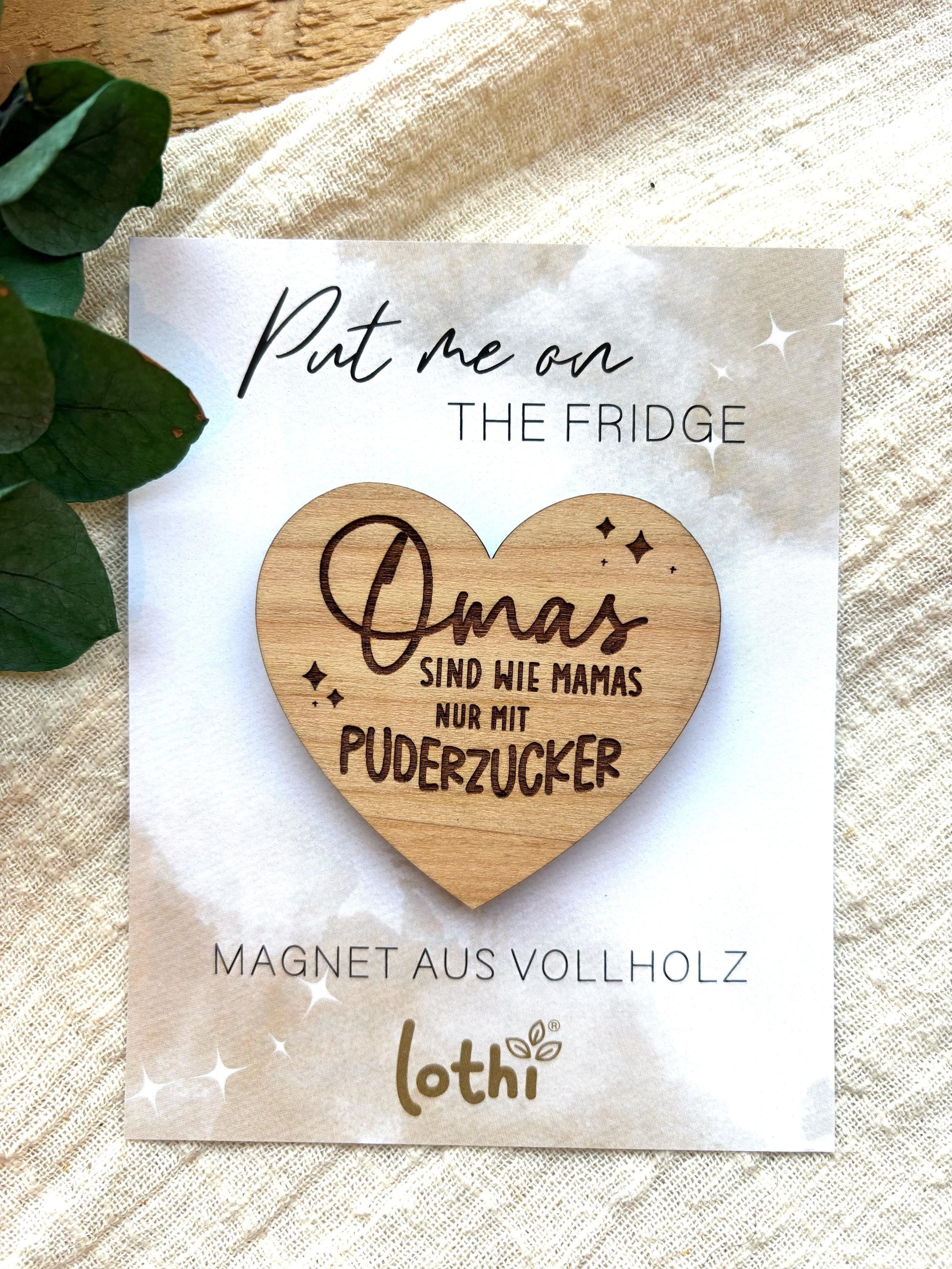 Magnet aus Holz | Kühlschrankmagnet | Holzmagnet | Vollholz | Oma | Großeltern | Geschenkidee Lothi