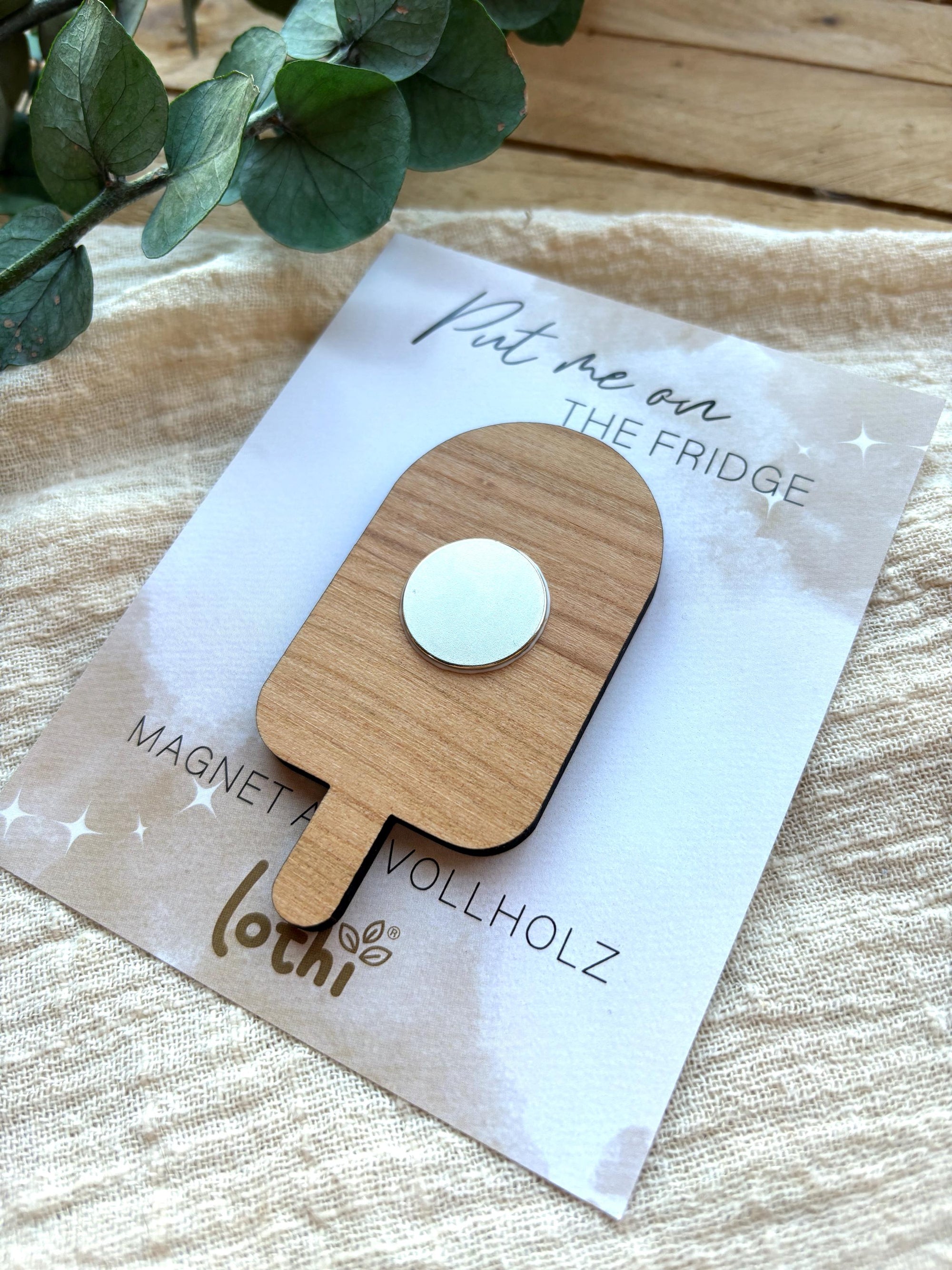 Magnet aus Holz | Kühlschrankmagnet | Holzmagnet | Vollholz | Magnet Spruch | Ice cream | Geschenkidee Lothi