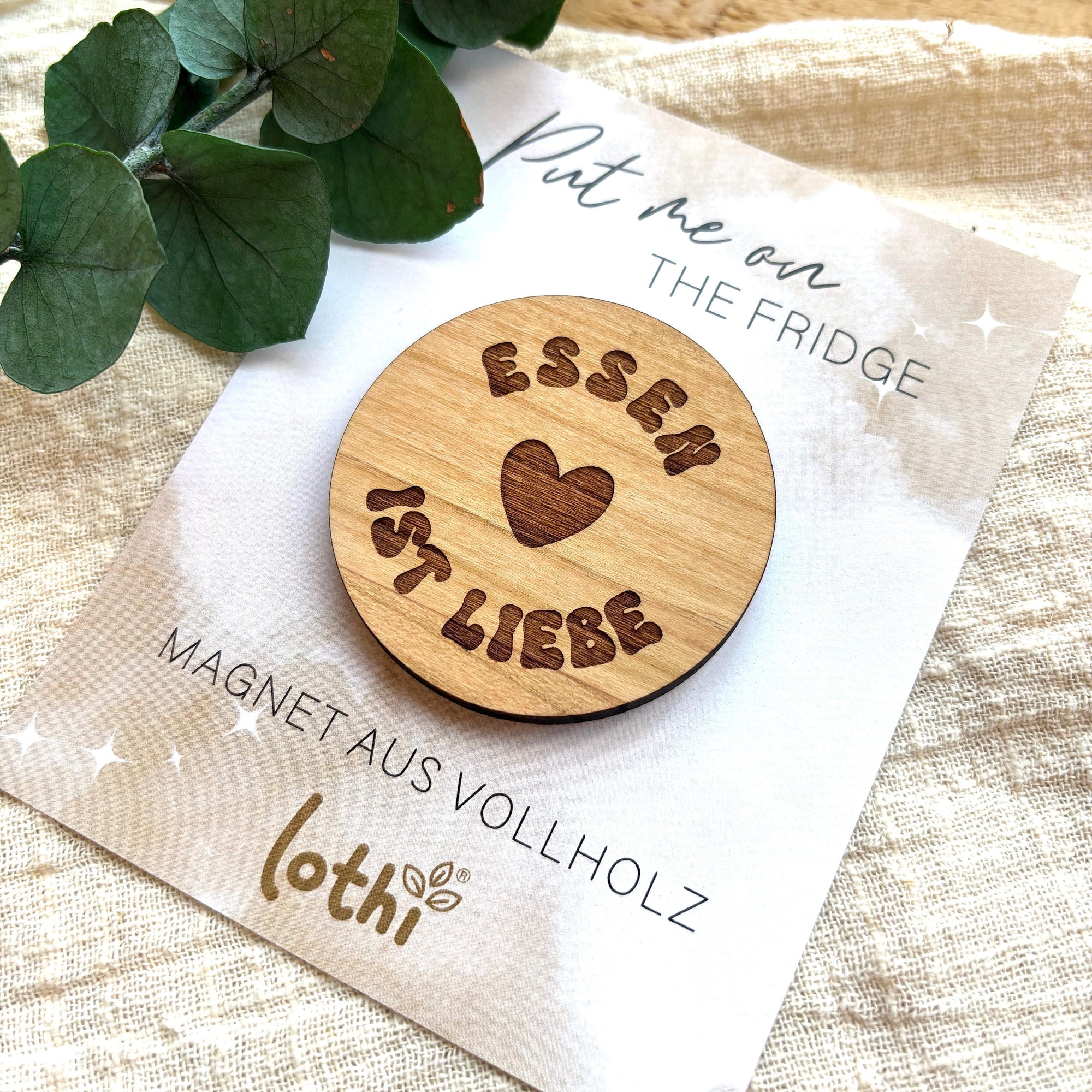 Magnet aus Holz | Kühlschrankmagnet | Holzmagnet | Vollholz | Magnet Spruch | Foodlove | Geschenkidee Lothi