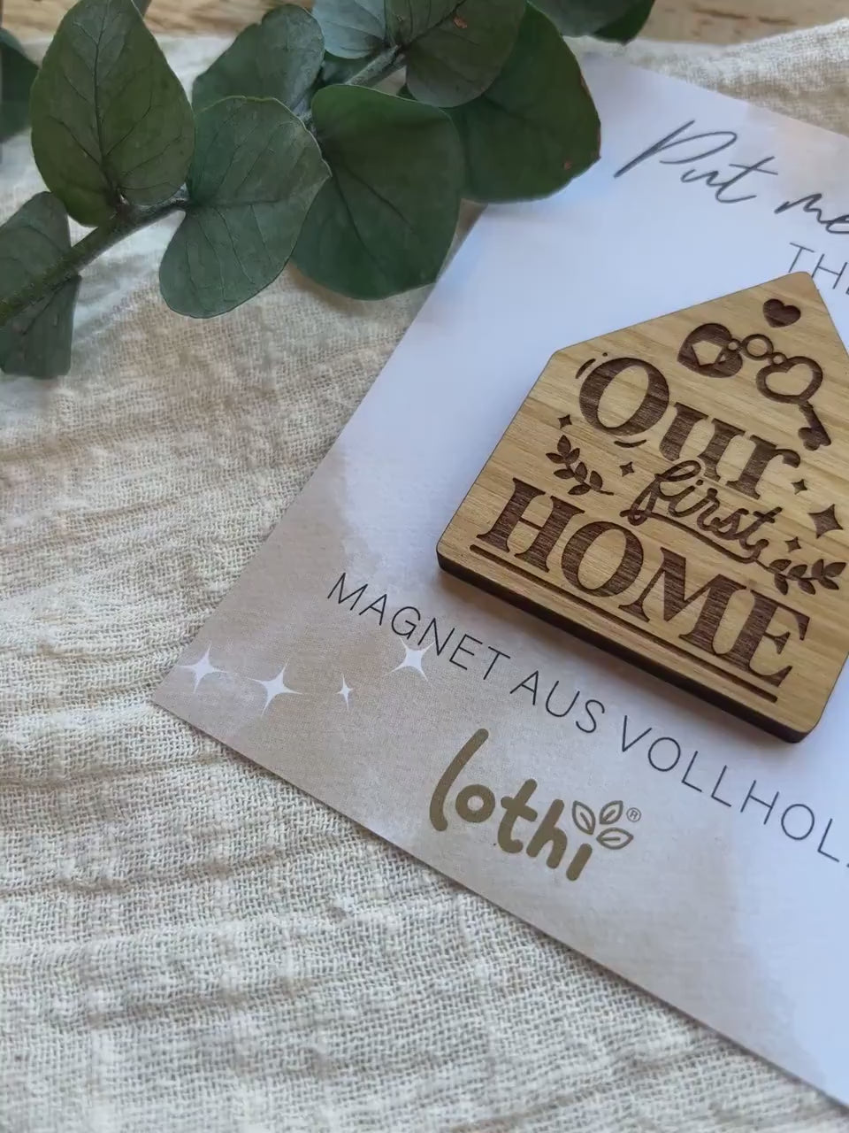 Magnet aus Holz | Kühlschrankmagnet | Holzmagnet | Vollholz | Geschenk Einzug | Home | Einweihung | Geschenkidee Lothi