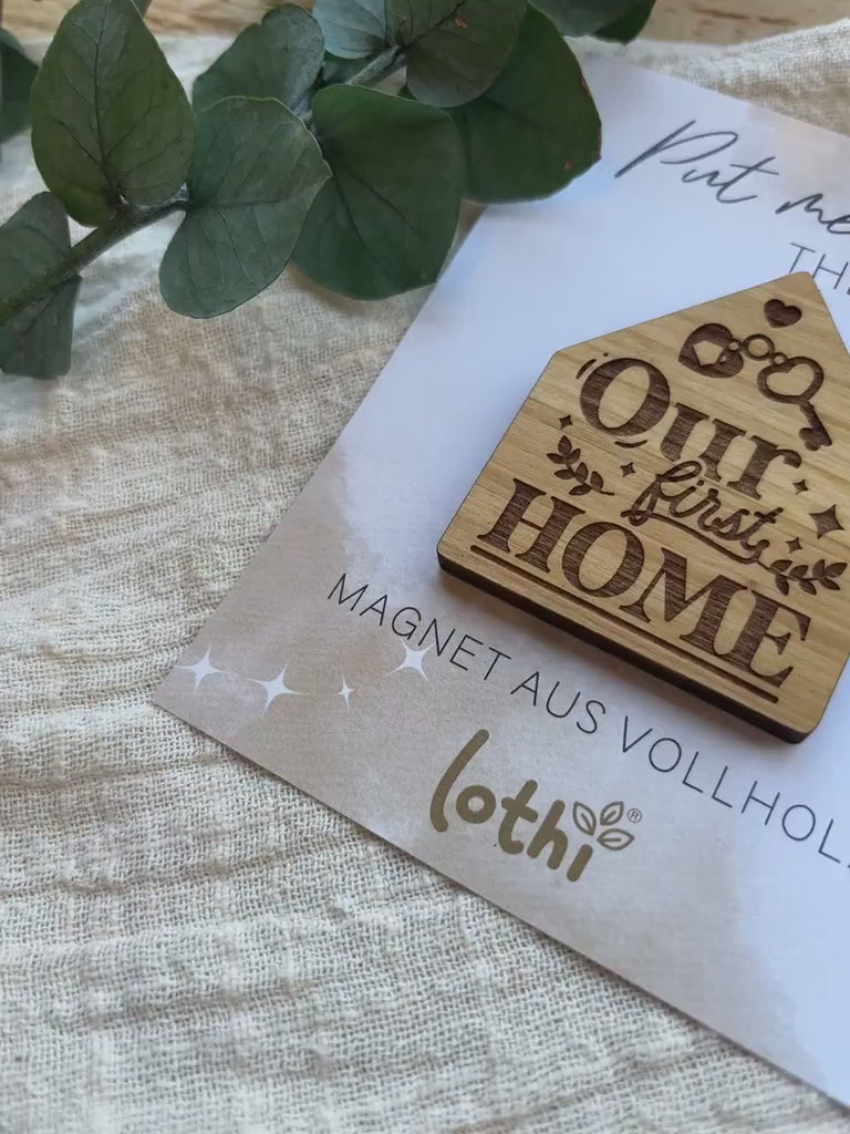 Magnet aus Holz | Kühlschrankmagnet | Holzmagnet | Vollholz | Geschenk Einzug | Home | Einweihung | Geschenkidee Lothi