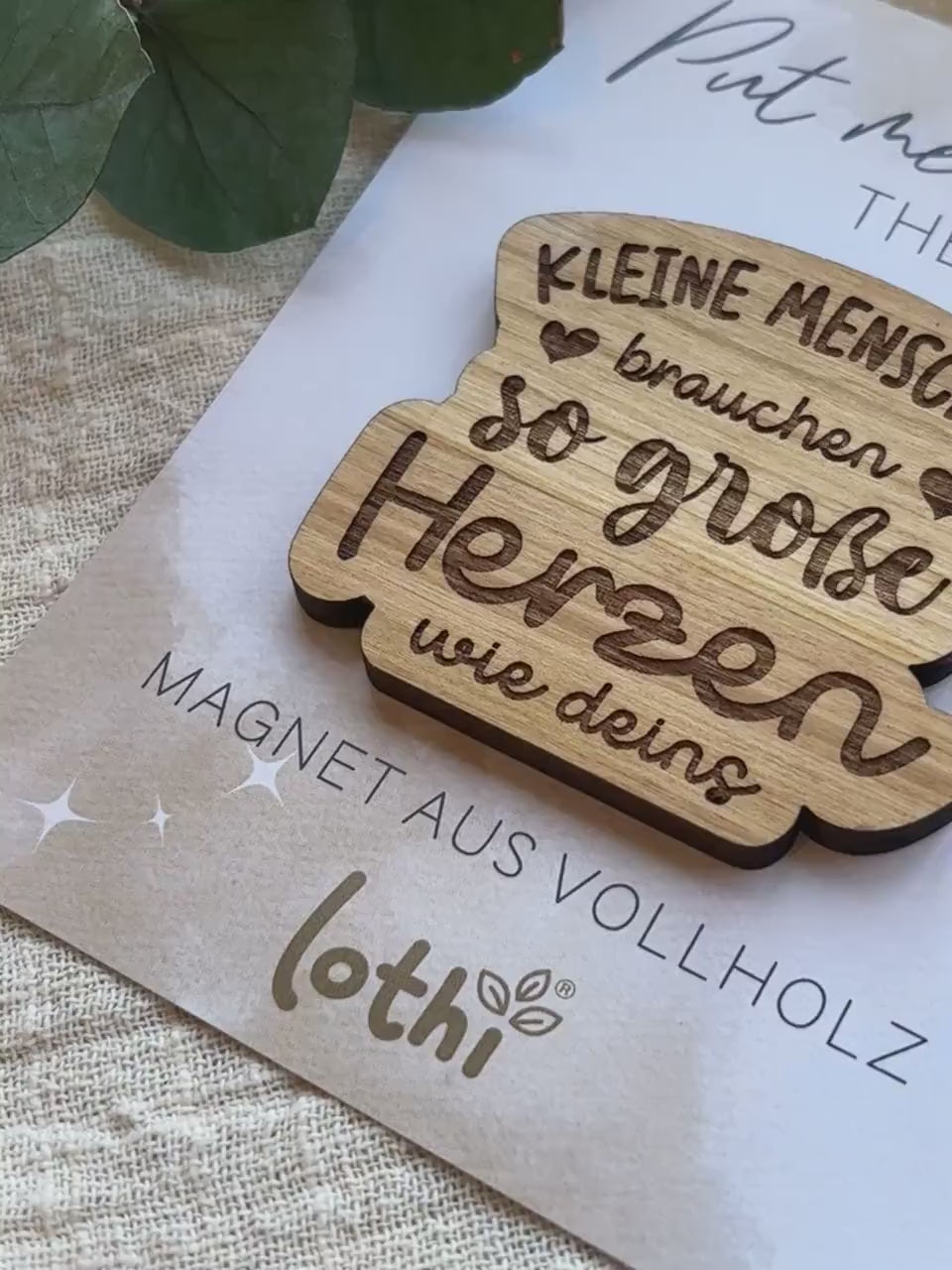 Magnet aus Holz | Kühlschrankmagnet | Holzmagnet | Vollholz | Erzieher | Kindergarten | Lehrer | Abschiedsgeschenk | Geschenkidee Lothi