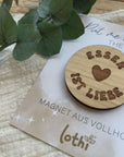 Magnet aus Holz | Kühlschrankmagnet | Holzmagnet | Vollholz | Magnet Spruch | Foodlove | Geschenkidee Lothi