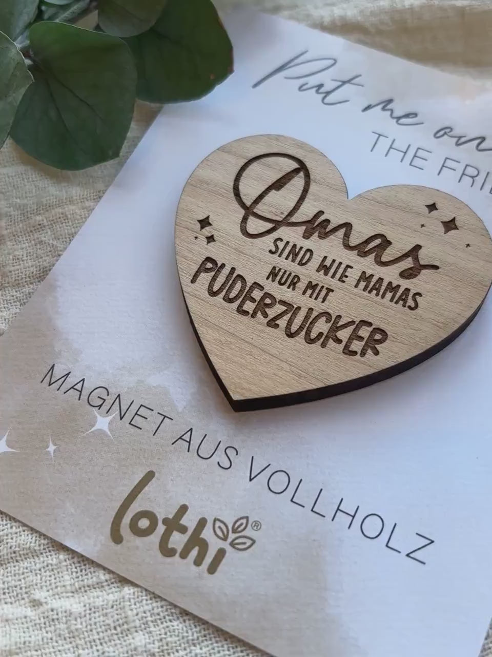 Magnet aus Holz | Kühlschrankmagnet | Holzmagnet | Vollholz | Oma | Großeltern | Geschenkidee Lothi