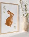 Poster Hase Kinderzimmer - Kinderposter Baby Tiere Kaninchen  Tilda and Theo   
