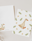 Postkarte Gans - Kinderkarte Ente - Goose Greeting Card  Tilda and Theo   