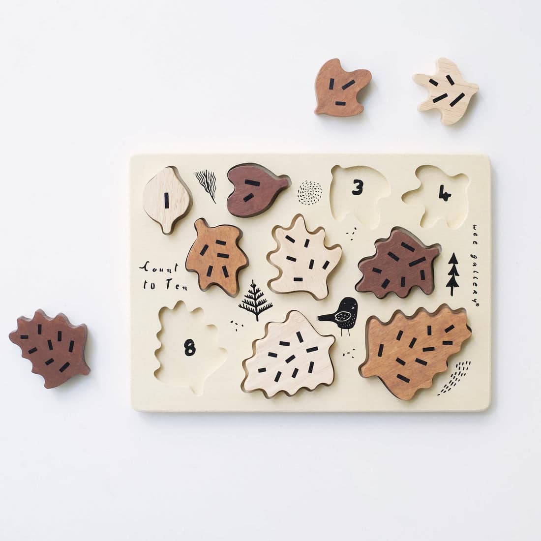 Holz Puzzle Blätter &amp; Zahlen  Lothi   