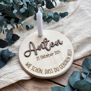 Geburtstagsteller mit Nussbaum