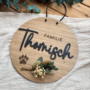 Personalisiertes 3D Familienschild