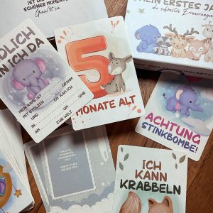 Baby Meilensteinkarten mit Geschenkbox